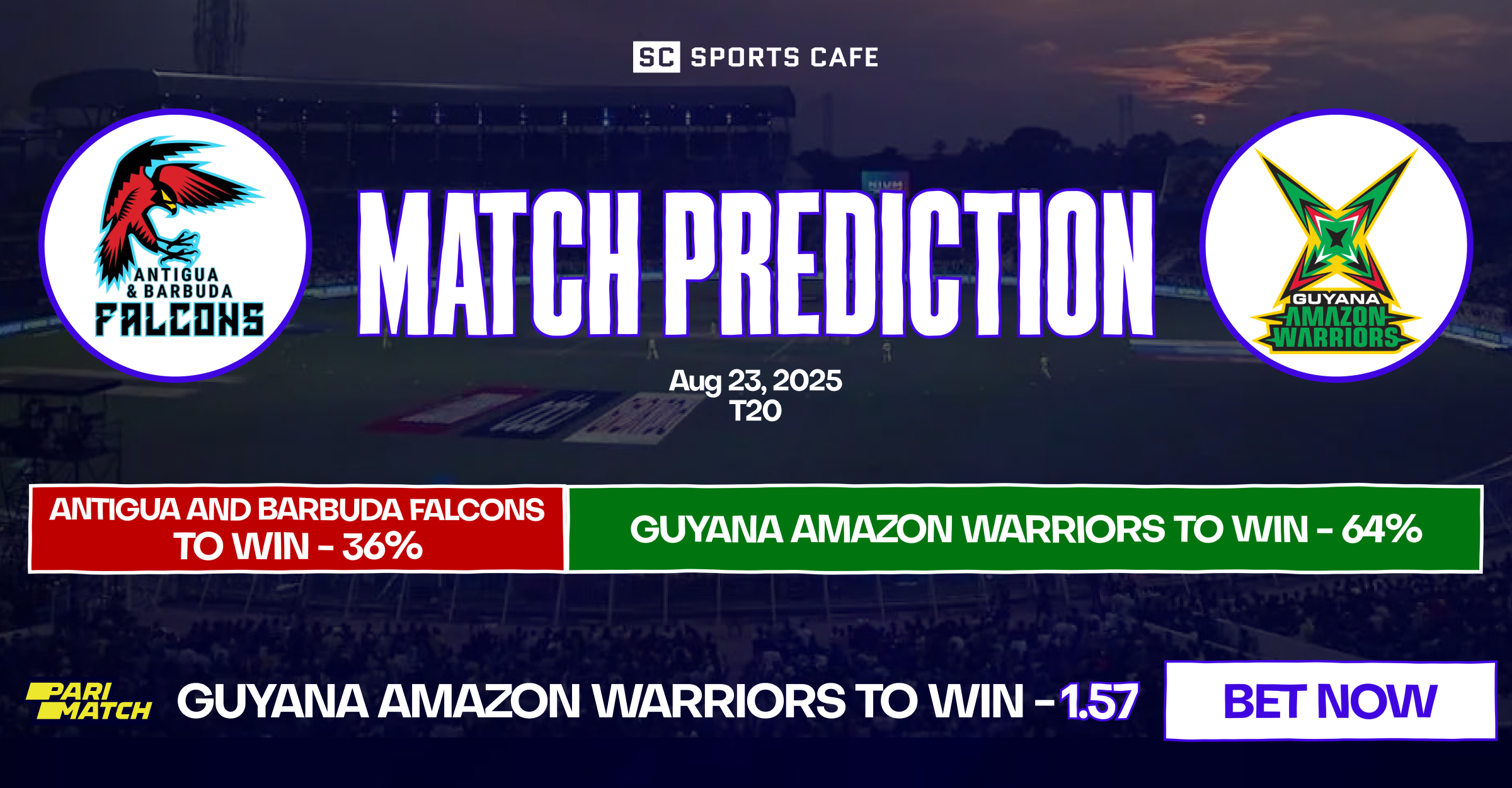 Antigua and Barbuda Falcons vs Guyana Amazon Warriors